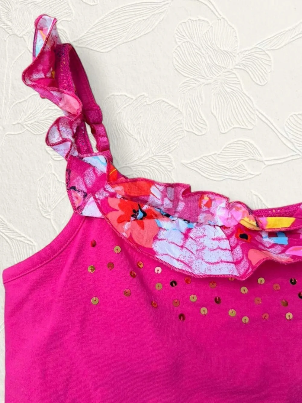 Justice Girls Pink Cami Top Size 16